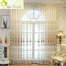 Luxury Embroidered Encryption Sheer Curtains for Bedroom Kitchen Coffee Voile Window Curtain Living Room Tulle Rideaux Voilage 2024 - buy cheap