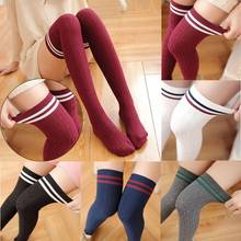 Long Stockings Women Cotton Warm Thigh New Fashion Striped Knee Socks Sexy Over The Knee Stockings For Ladies sexy pantyhose 2024 - buy cheap