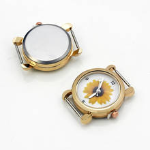 Shsby relógio de personalidade dourado rosa e ouro, relógio de cabeça flor círculo com pulseira de mesa, acessórios de relógio para pulso, atacado 2024 - compre barato