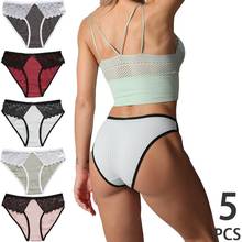 5Pcs Plus Size Briefs For Women Underwear Sexy Lace Panties Lingerie Cotton Underpants Ladies Breathable Female Intimates M-XXL 2024 - buy cheap