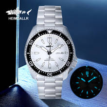 Kit de relógio mecânico masculino com resistência à água, quartz, vidro safira, luminoso, relógio com pulseira de 200m 2024 - compre barato