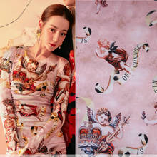 Anjo impresso tecido drape artesanal diy vestido cheongsam pijamas cachecol material poliéster diy costurar tecidos pano atacado 2024 - compre barato