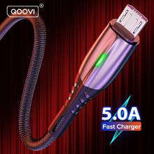 5A 2m Micro USB Type C Cable LED Android Mobile Phone Charger Fast Charging Microusb Data Cord Charge For Xiaomi Samsung Huawei 2024 - купить недорого