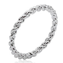 Fino Cor Twine Rope Banda de Noivado de Ouro Branco Anéis de Casamento Para As Mulheres Meninas Aneis Anillos Bague anel Feminino Dedo Jóias 2024 - compre barato