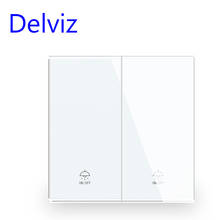 Панель из белого/черного хрусталя Delviz, стандарт ЕС, роскошная, 16 А, 250 В, двухсторонняя кнопка, домашний настенный выключатель, британский выключатель питания 2024 - купить недорого