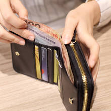 Women Short Wallets PU Leather Female Plaid Purses Nubuck Card Holder Wallet Fashion Woman Small Zipper Wallet With Coin Purse 2024 - купить недорого