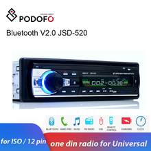Podofo one din Car Radio Stereo FM Aux Input Receiver SD USB JSD-520 12V In-dash 1 din Car MP3 USB Multimedia Autoradio Player 2024 - купить недорого