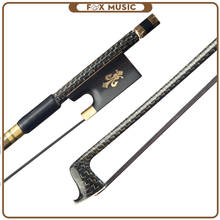 Advanced 4/4 Violin Bow Golden Silk Braided Carbon Fiber Bow Black Horsehair Round Stick W/ Ebony Frog 2024 - buy cheap