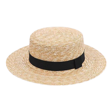 Sombrero de paja de trigo Natural hecho a mano para hombre y mujer, sombrero de sol con lazo ancho ala plana, sombreros de playa sólidos, protección solar A1 2024 - compra barato