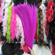 wholesale 50pcs 45-50CM Silver Pheasant Tail Feathers DIY Wedding Decorations lady amherst Rose silver chicken feather plume 2024 - buy cheap