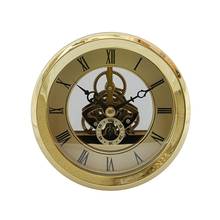 103mm/4.06inch Round Skeleton Clock Insert, Clock Movement Insert, gold color Trim, Roman Numeral, Quartz Movement 2024 - buy cheap