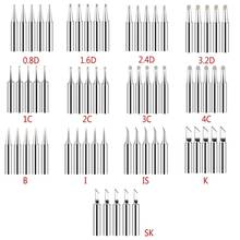 5Pcs Lead-Free Welding Tips Head 900M-T Copper Soldering Iron Tips IS/I/B/K/SK/2.4D/3.2D/1C/2C/3C/4C Welding Solder Tools Parts