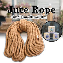 8mm 3/10/20/50M Natural Jute Rope Twine Rope Hemp Twisted Cord Macrame String Pet Scratching Handmade DIY Craft Decoration 2024 - buy cheap