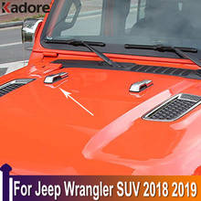 Для Jeep Wrangler SUV 2018 2019 хромированная Омыватель переднего окна Распылительная насадка крышка капота двигателя отделка внешние аксессуары 2024 - купить недорого