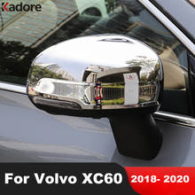 Cubierta de ala de espejo retrovisor, tapas de estilo de fibra de carbono ABS cromado para puerta lateral de Volvo XC60 XC 60 2018 2019 2024 - compra barato