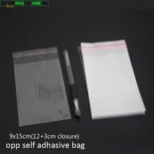 300pcs Clear Resealable BOPP/Poly/ Cellophane Bags 9x15cm(12+3) Transparent OPP gift bags Plastic storage bag Self Adhesive Seal 2024 - buy cheap
