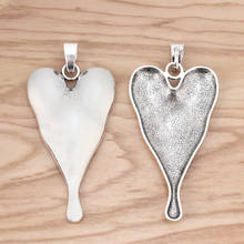 2 Pieces Large Heart Charms Pendants for Necklace Jewellery Making Findings 80x45mm 2024 - buy cheap