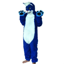Can Move Mouth Blue Cat Mascot Costume Fursuit Cosplay Party Game Fancy Dress Animal Adults Halloween Xmas Advertising Parade 2024 - buy cheap