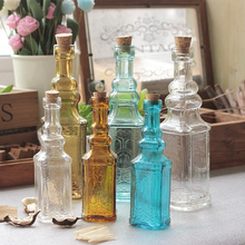 Hot Sell New2021 Zakka Small Vintage Carved Glass Vase Tower for Home Minimalist Decoration Photo Prop Bottle Garden Accessories 2024 - buy cheap