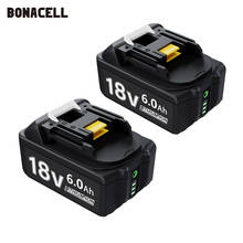 Bonacell-bateria recarregável de íon de lítio bl1860, 18 v, 6000mah, makita, bateria de 18 v, bl1840, bl1800, bl1830, bl1860b, lxt, 400, l70 2024 - compre barato
