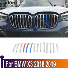 Cubierta embellecedora para parachoques delantero de coche, pegatina Exterior para BMW X3 2018 2019, ABS, cromado 2024 - compra barato