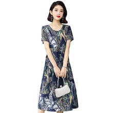 New Vintage Summer Loose Dresses Women High Quality Casual O-Neck Long Summer Dress Elegant 2022 Short Sleeve Ladies Sundress 2024 - buy cheap