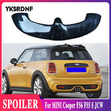 Preto brilhante jcw telhado spoiler brilhante fibra de carbono janela traseira asa corpo kit corrida acessórios guarnição para mini f55 f56 cooper 2024 - compre barato