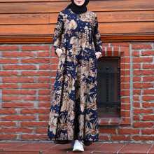 Turkey Abaya Muslim Hijab Dress Floral Ramadan Islamic Clothing  Dubai Maxi Dresses Musulman Djellaba Moroccan Kaftan Vestidos 2024 - buy cheap
