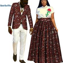 Lover Couples Clothes African Print Tutu Skirts for Women Bazin Riche Mens Jacket Blazer 2 Pieces African Style Clothing WYQ204 2024 - buy cheap