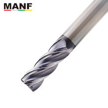 MANF 4 flauta HRC65 1R0.2-12R1.0 U-en forma de ranura cuadrado nariz fresa de carburo de tungsteno de TiAIN, molino de extremo dureza 2024 - compra barato