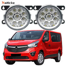 2 pçs 9-pieces led luz de nevoeiro lâmpada para opel vauxhall vivaro b 2015 2016 2017 2018 2019 luzes de nevoeiro montagem h11 12v drl estilo do carro 2024 - compre barato