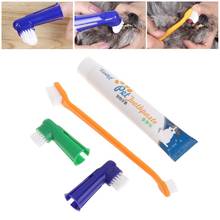 Four-piece Pet Toothpaste Toothbrush Set Oral Cleaning  Cat Dog Supplies Beef Vanilla Flavor Toothpaste Pet Grooming Tool 2024 - buy cheap