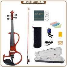 4/4 Full Size Electric Violin Set Ebony Fittings w/ Brazilwood Bow+Rosin+Violin Strings+Bridge+Tuner+Headphone+Audio Cable 2024 - buy cheap
