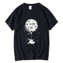 XINYI Men's T-shirt 100% cotton short sleeve funny astronaut print casual summer loose men tshirt cool o-neck t-shirt male tees 2024 - buy cheap