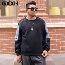 GXXH 2022 Autumn New Sweatshirt Men Oversized Loose Stitching Hoodie Black Male Sweatshirts Large Size 5xl 6xl 7xl Men Clothes 2024 - buy cheap