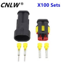 100 Sets 2 Pin AMP 1.5 Connectors,Waterproof Electrical Wire Connector DJ7021-1.5 Car part,20-16AWG Automobile 2024 - buy cheap