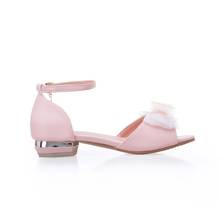 Big Size 11 12 13 high heels sandals women shoes woman summer ladies open-toed Little round head bowknot Thick with sandals 2024 - buy cheap