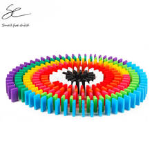 100/300/500 шт. Детские цветные деревянные блоки Domino, наборы для раннего яркого домино игр, развивающие игрушки для детей, подарок 2024 - купить недорого