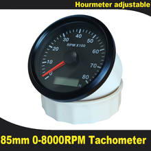 New 85mm Tachometer Gauge 3000/4000/8000/12000RPM with LED Digital Hourmeter Adjustable Car Boat 12V/24V Red or Yellow Backlight 2024 - buy cheap