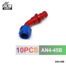 10pcs /set 45Degree High Performance-AN4 Hose End Fitting Aluminum oil cooler hose fitting HU-AN4-45B 2024 - buy cheap