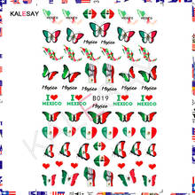 Butterfly Flag Design Nail Art Stickers for Manicure Fire Clover Decoration Decals Back Glue Flag Designer Nail Sticker Flame 2024 - buy cheap