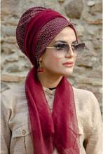 Turbante de algodão muçulmano hijab, turbante árabe xale para mulheres, turbante africano indiano com torção, turbante feminino 2024 - compre barato