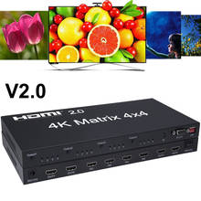 4x4 Matrix 4 In 4 Out 4K 60Hz HDMI Matrix 4X4 HDMI Switch 4x4 Splitter Switcher HDMI 2.0 4x2 Matrix Laptop PC To Dual TV Monitor 2024 - buy cheap