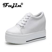 Fujin sapato feminino vulcanizado, tênis de plataforma, sapatos de salto de cunha, primavera, outono, sapatos casuais femininos 2024 - compre barato