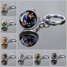 Tiger key ring Sphere Crystal Ball Glass Handmade Double Side Glass Ball Pendant Jewelry gift for men and friend jeep keychain 2024 - buy cheap