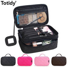 Diamond Lattice Cosmetic Bag Double Layer Make Up Bag Brush Organizer For Women Portable Storage Bag New Travel Makeup Pouch Bag 2024 - buy cheap
