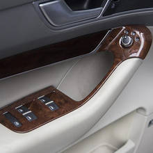 Car Interior Door Armrest Panel Cover Trim Window Glass Lift Buttons Frame Strip Carbon Fiber Stickers 4pcs For Audi A6 C5 C6 2024 - buy cheap