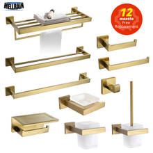 Gold Brushed Bathroom Accessories Hardware Towel Bar Rail Toilet Paper Holder Towel Rack Hook Soap Dish Toilet Brush 2024 - buy cheap