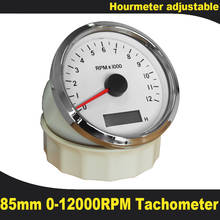 Universal Tachometer 85mm 3000/4000/8000/12000RPM Gauge with Hourmeter Adjustable for Car Boat Red/Yellow Backlight 12V/24V 2024 - buy cheap