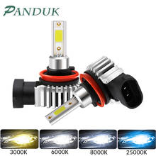 Panduk-lâmpada de led para farol de carro, 2 peças, 60w, 9006 lm, h11, 9005, hb4,, hb3, h3, h7, h4, h1, kit de mini farol de neblina 2024 - compre barato